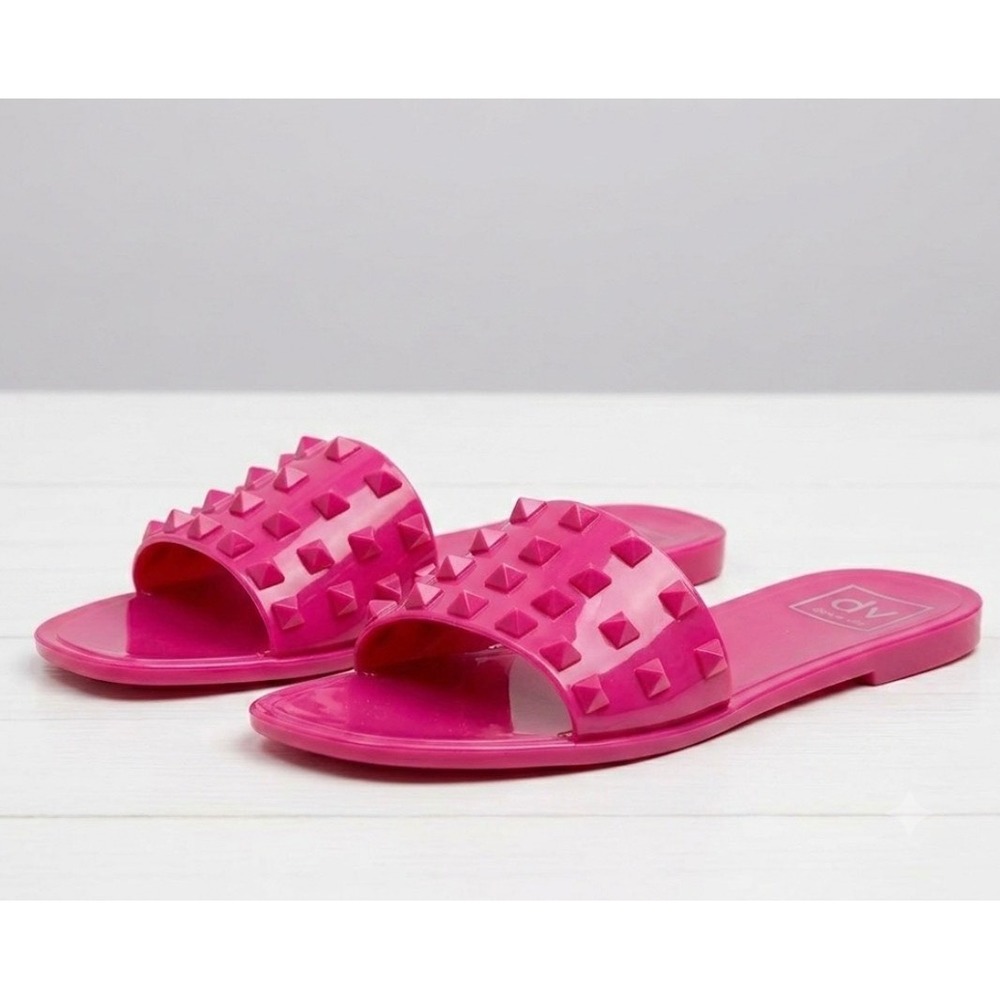 DV Dolce Vita Skylar Hot Pink Studded Jelly‎ Slide Sandals Womens Size 5M
